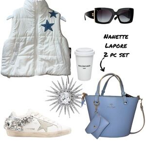 Nanette Lepore 2 Piece Handbag Set Tote / Crossbody